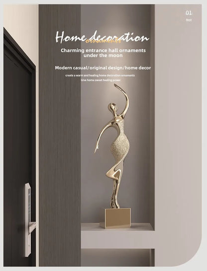 Light Luxury Art Home Decor Electroplating Abstract Figure Sculpture Ornaments High-end Living room Niche Decoration Statue - 𝕄𝕮 𝕋𝕙𝕖 𝔹𝕝𝕒𝕔𝕜 𝔻𝕚𝕒𝕞𝕠𝕟𝕕