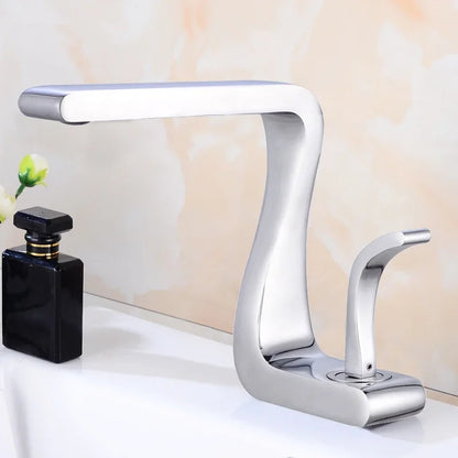 Luxury White Gold Bathroom Mixer Tap Brass Wash Basin Faucet Hot and Cold Water Sink Retro Faucet  Single Hole Faucet Bathroom - https://mohammadcollection.com