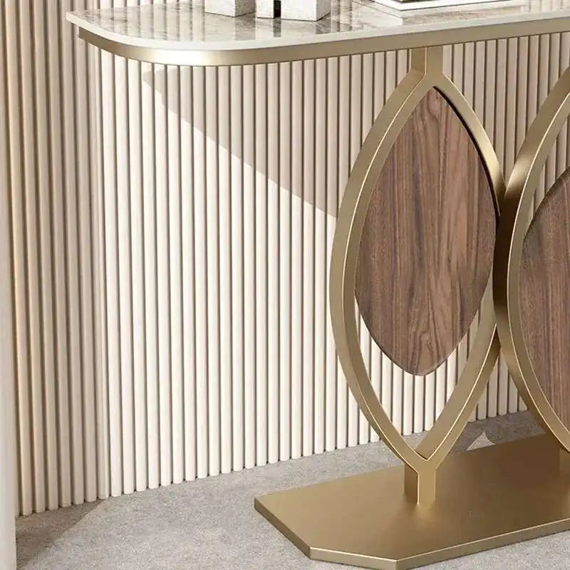 Luxury Slate Creative Console Tables Hallway Entrance Table for Italian Living Room Furniture Wall Semi-circular Porch Cabinet L - https://mohammadcollection.com