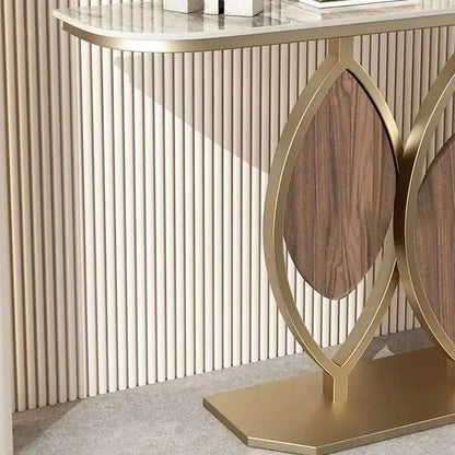 Luxury Slate Creative Console Tables Hallway Entrance Table for Italian Living Room Furniture Wall Semi-circular Porch Cabinet L - https://mohammadcollection.com