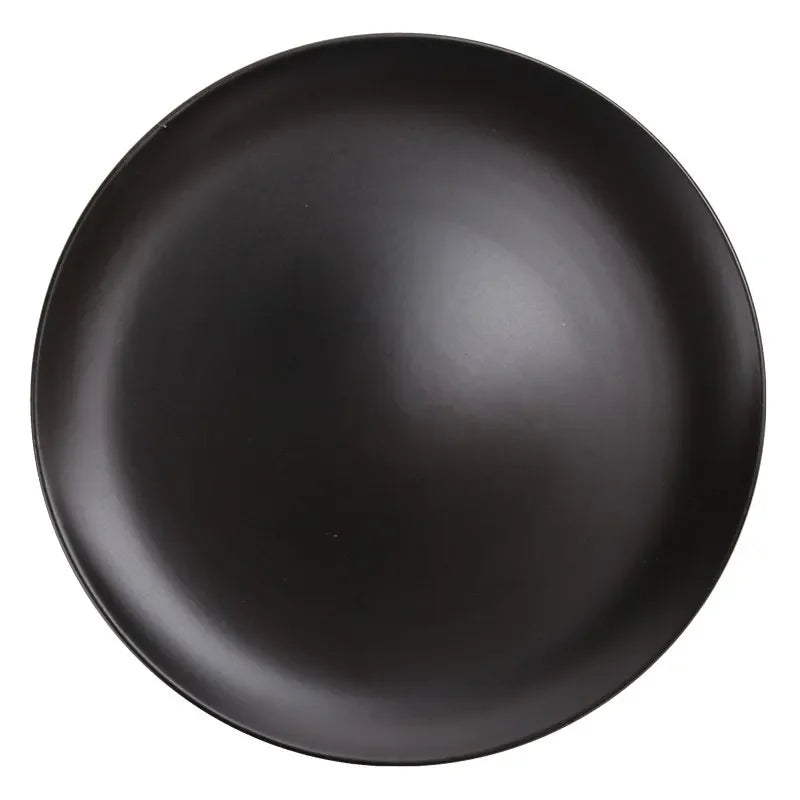 Black ceramic breakfast milk cup and deep soup plate set by 𝕄𝕔 𝕋𝕙𝕖 𝔹𝕝𝕒𝕔𝕜 𝔻𝕚𝕒𝕞𝕠