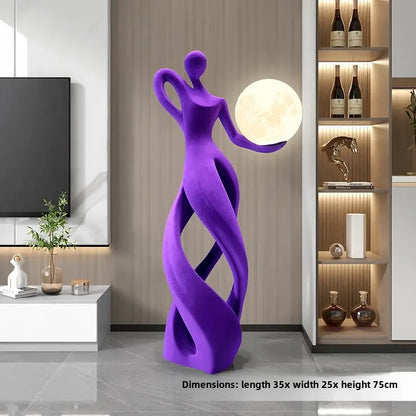 Creative Home Decor Flocking Art Statue Abstract Girl Figure Modern Indoor Luxury Living Room Porch Shine Decoration Sculpture - 𝕄𝕮 𝕋𝕙𝕖 𝔹𝕝𝕒𝕔𝕜 𝔻𝕚𝕒𝕞𝕠𝕟𝕕
