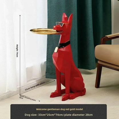 Nordic High-grade Resin Gentleman Dog Home Decoration High-value Guardian Gentleman Dog Decoration Floor Ornament Decoration - https://mohammadcollection.com