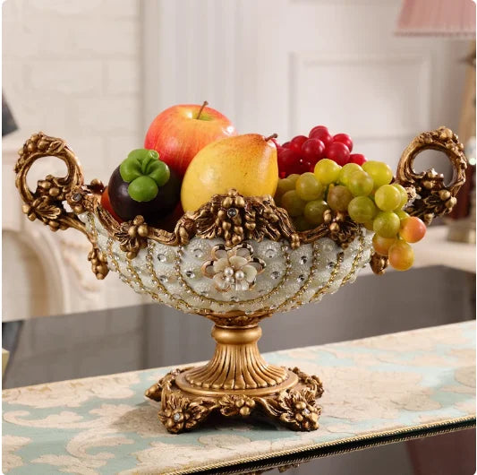 Decorative resin bowl by MC THE BLACK DIAMOND featuring diamond-shaped design, ideal for fruit, candy, or tissue box decor.