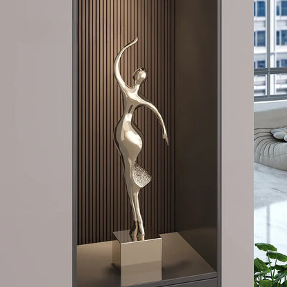 Light Luxury Art Home Decor Electroplating Abstract Figure Sculpture Ornaments High-end Living room Niche Decoration Statue - 𝕄𝕮 𝕋𝕙𝕖 𝔹𝕝𝕒𝕔𝕜 𝔻𝕚𝕒𝕞𝕠𝕟𝕕