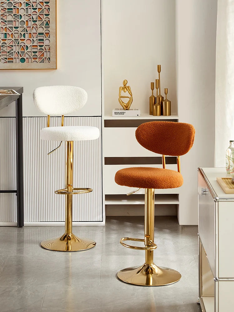 Rotating Lifting Bar Chair, High Foot Stool, Nordic Furniture, Backrest, Velvet Bar Stool, Bar Stools For Kitchen, Counter Stool - 𝕄𝕮 𝕋𝕙𝕖 𝔹𝕝𝕒𝕔𝕜 𝔻𝕚𝕒𝕞𝕠𝕟𝕕
