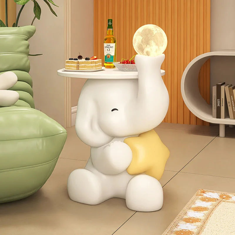Creative Elephant Statue Side Table, living room Small Coffee Table, Bedroom Bedside Table, Cute Home Decor Furniture, Modern - https://mohammadcollection.com