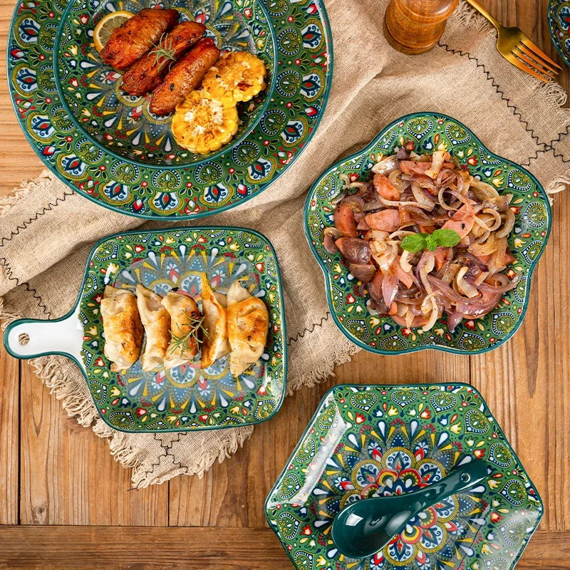 Bohemia Ceramic Rice Bowl Serving Plate by 𝕄𝕔 𝕋𝕙𝕖 𝔹𝕝𝕒𝕔𝕜 𝔻𝕚𝕒𝕞𝕠�
