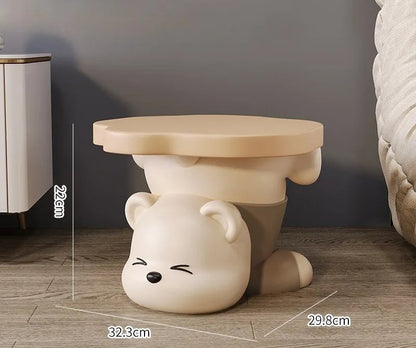 Cute bear can sit at the door of the shoe changing stool Cartoon household shoe cabinet Entry porch Wear shoe stool decorations - https://mohammadcollection.com