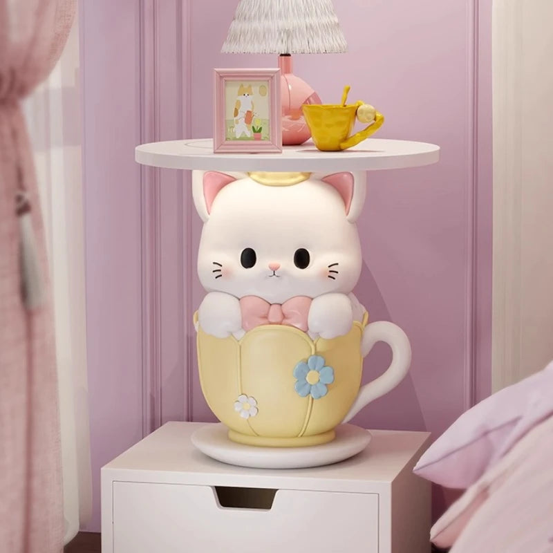 Creative Cartoon Coffee Table Simple Cute Cat Shape Sofa Side Tables Home Living Room Corner Tables Bedroom Bedside Shelf - https://mohammadcollection.com