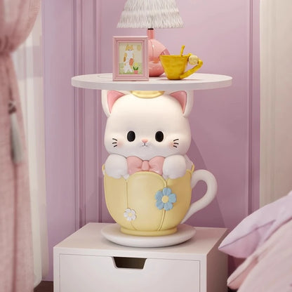 Creative Cartoon Coffee Table Simple Cute Cat Shape Sofa Side Tables Home Living Room Corner Tables Bedroom Bedside Shelf - https://mohammadcollection.com