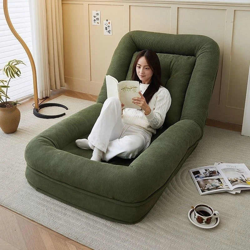 MC The Black Diamond single pullout sofa bed in a cozy bedroom setting, showcasing soft cushions and modern Nordic design.