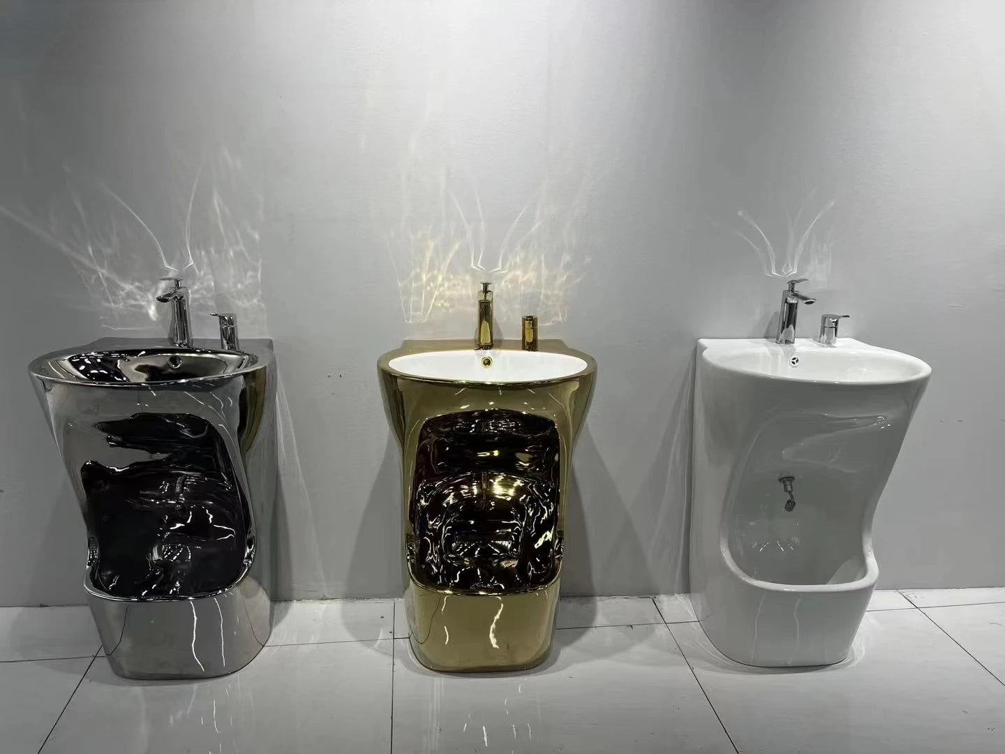 modern high-gloss veneer square ceramic foot basin export non-slip