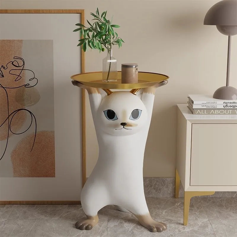 MOMO Enchanting Cat Coffee Table Welcome Large Living Room TV Stand Sofa Next To Floor Tray Housewarming Gift Large Ornaments - https://mohammadcollection.com