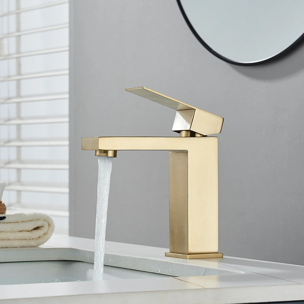 Matte Black Bathroom Basin Faucet Stainless Steel Cold Hot Mixer Deck Mounted Sink Mixer Tap Bathroom Crane Waterfall Tapware - https://mohammadcollection.com