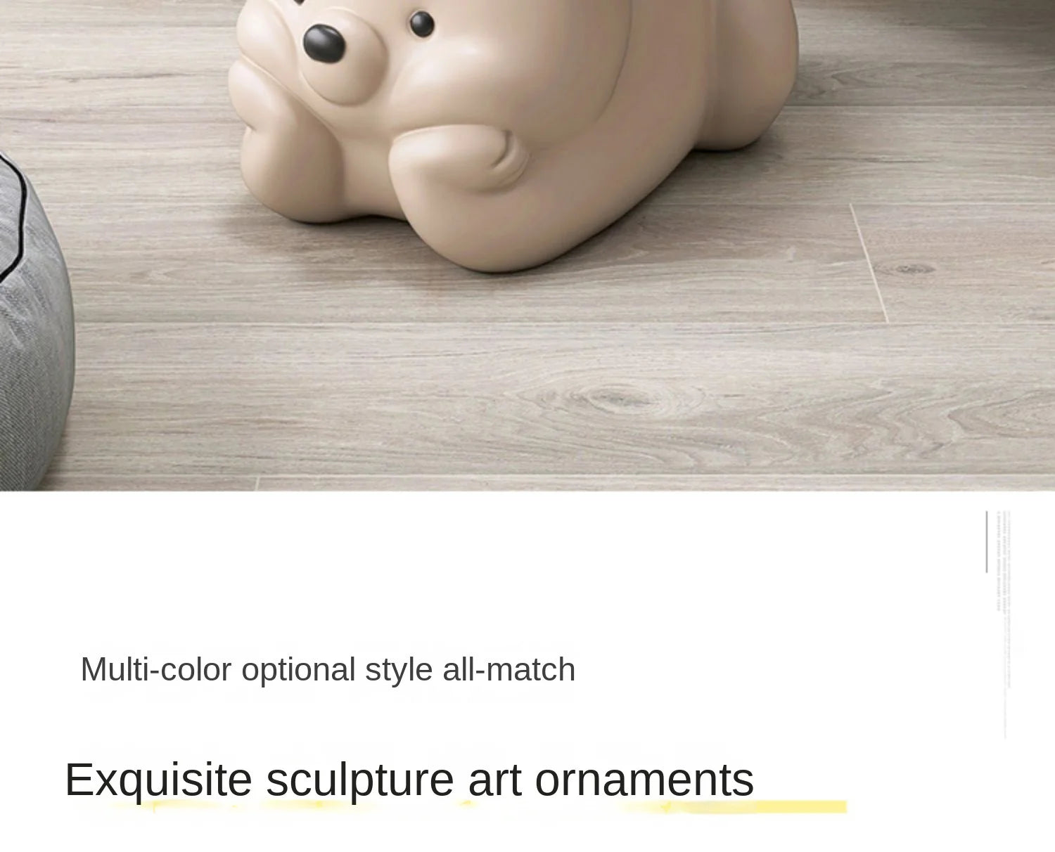 Cream bear living room floor ornaments, home accessories, TV cabinet, sofa side coffee table, bedside table, housewarming gift - 𝕄𝕮 𝕋𝕙𝕖 𝔹𝕝𝕒𝕔𝕜 𝔻𝕚𝕒𝕞𝕠𝕟𝕕
