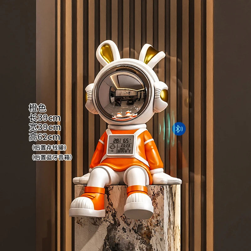 Astronaut Rabbit Sitting Desk Decoration Nordic Luxury Living Room Entrance TV Cabinet Decorative Figurines Housewarming Gift - 𝕄𝕮 𝕋𝕙𝕖 𝔹𝕝𝕒𝕔𝕜 𝔻𝕚𝕒𝕞𝕠𝕟𝕕