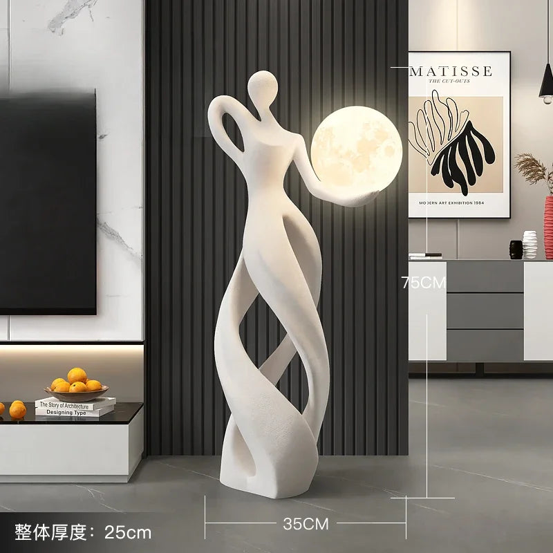 Creative Home Decor Flocking Art Statue Abstract Girl Figure Modern Indoor Luxury Living Room Porch Shine Decoration Sculpture - 𝕄𝕮 𝕋𝕙𝕖 𝔹𝕝𝕒𝕔𝕜 𝔻𝕚𝕒𝕞𝕠𝕟𝕕