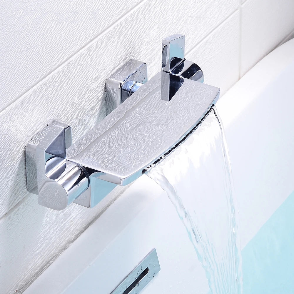 Black bathroom waterfall bath faucet by 𝕄𝕔 𝕋𝕙𝕖 𝔹𝕝𝕒𝕔𝕜 𝔻𝕚𝕒𝕞𝕠𝕟�