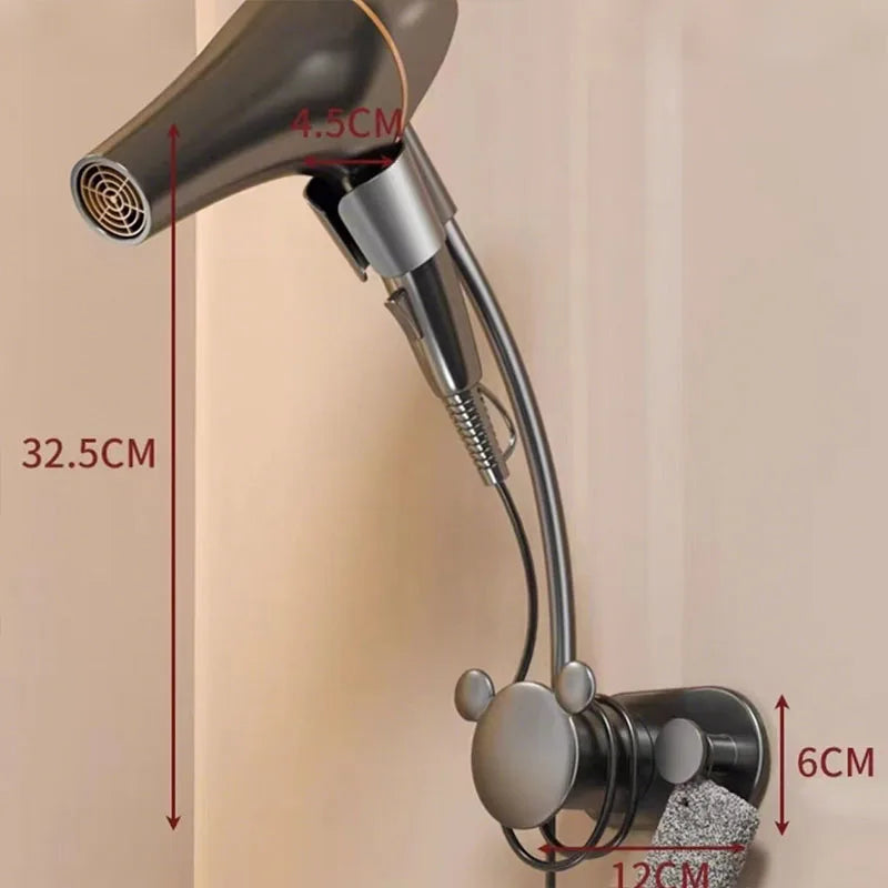 Hair Dryer Holder Bathroom Shelf Without Drilling Adjustable Wall Hanging Free Of Hands Universal Storage Rack Bathroom Shelf - https://mohammadcollection.com