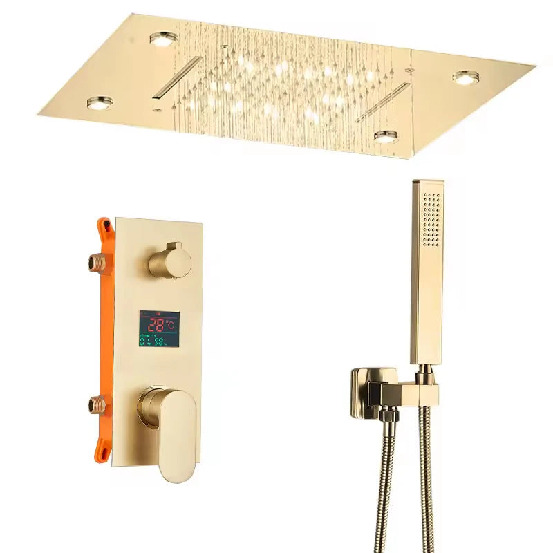 Black thermostatic bathroom shower faucet set by 𝕄𝕔 𝕋𝕙𝕖 𝔹𝕝𝕒𝕔𝕜 𝔻𝕚𝕒𝕞𝕠𝕟