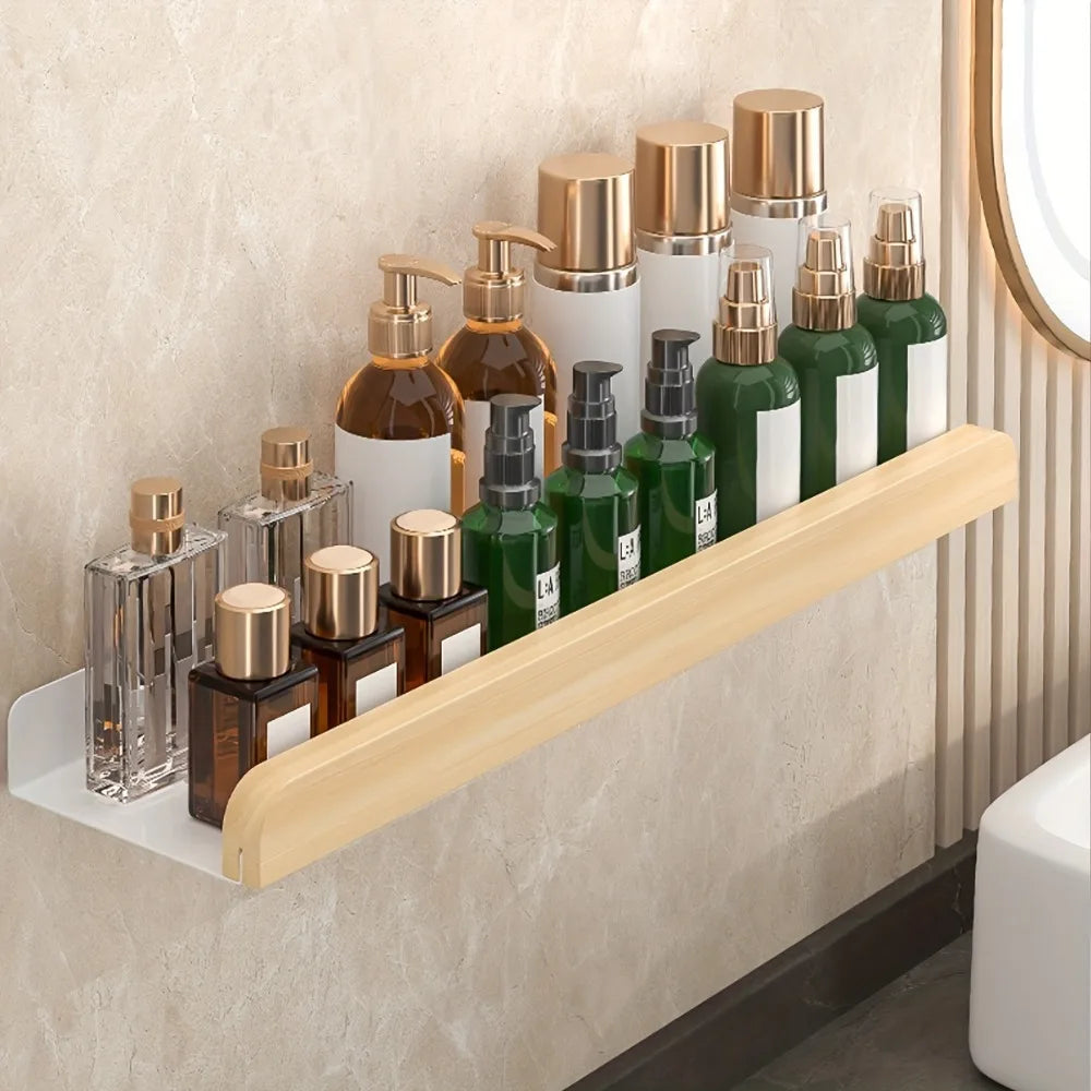 1PC Wall Mounted Shelf No Drilling Bathroom Storage Organizer for Shampoo Home Hotel Use Bathroom Accessories Floating Shelf - https://mohammadcollection.com