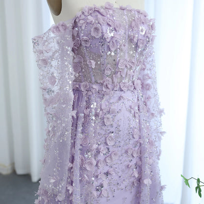 MC Elegant 3D Flowers Dubai Evening Dress