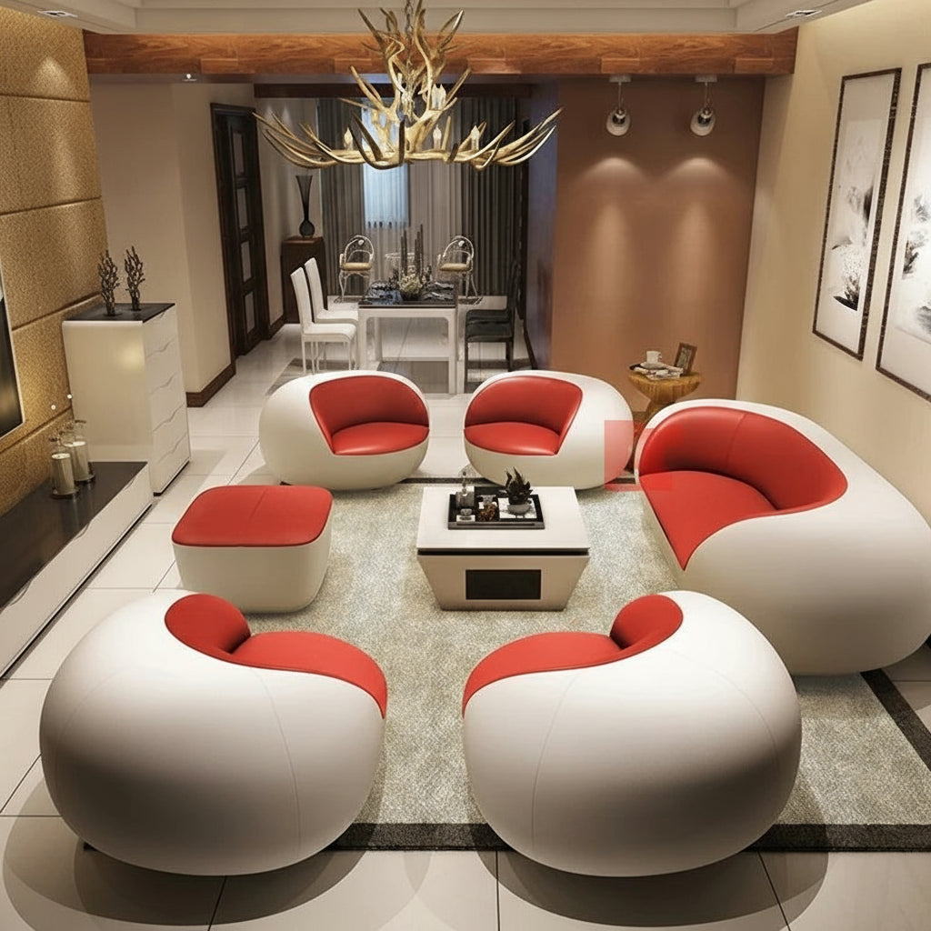 MC THE BLACK DIAMOND Italian genuine leather couch with modern design, top-grade cow leather, and stylish living room furniture.