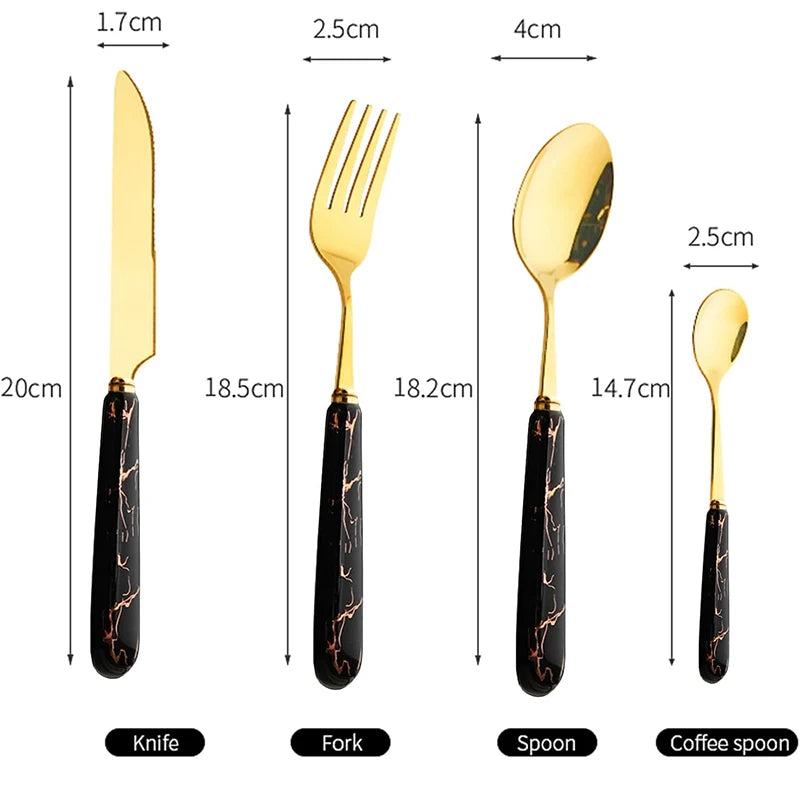 Stainless steel flatware set with knives, forks, and spoons from 𝕄𝕔 𝕋𝕙𝕖 𝔹𝕝𝕒𝕔𝕜 𝔻𝕚𝕒�