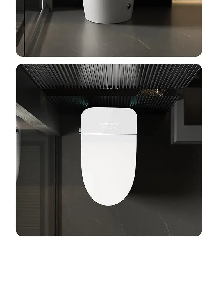 Modern ZQSmart fully automatic voice-activated bath toilet by MC The Black Diamonds, features instant hot water and no water pressure limit.