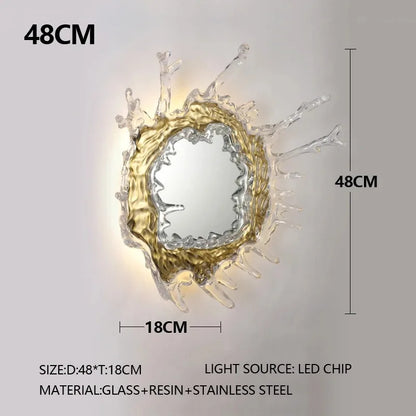 Art Water Flower With Mirror Wall Light Modern Led Wall Lamps For Bathroom Dressing Mirror Wall Sconces Home Decor Wall Lighting - https://mohammadcollection.com