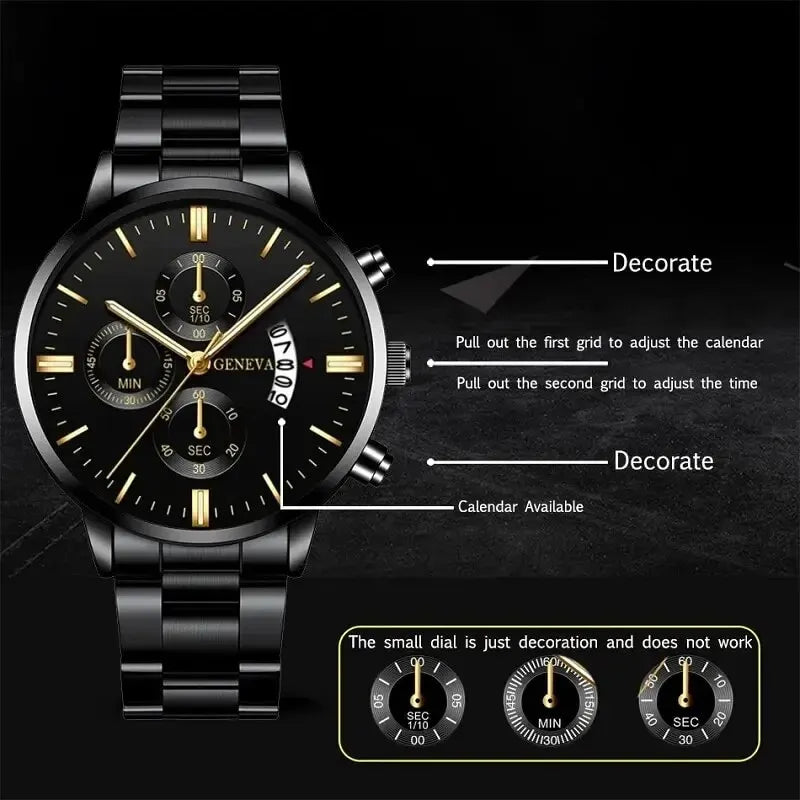 Men's luxury stainless steel wristwatch by 𝕄𝕔 𝕋𝕙𝕖 𝔹𝕝𝕒𝕔𝕜 𝔻𝕚𝕒𝕞𝕠𝕟