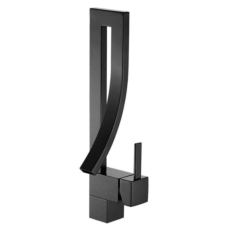 Elegant brass square basin faucet by MC THE BLACK DIAMOND for bathroom sinks, featuring modern design and sleek finish.