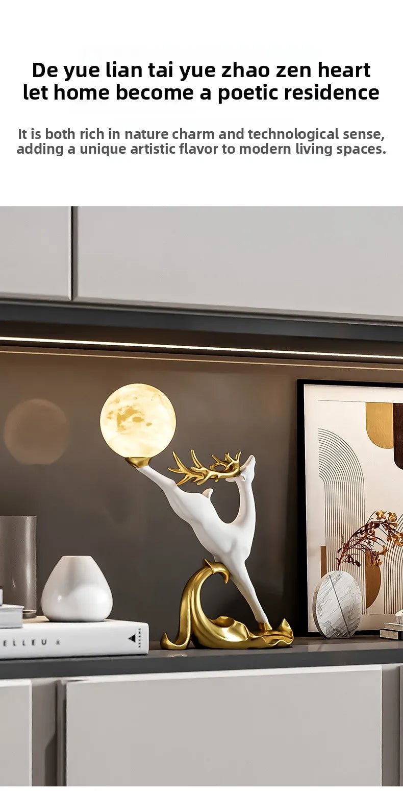 Nordic Luxury Home Decor Deer Figurine Ornament Living Room TV Cabinet Wine Cabinet Office Desk Decoration Housewarming Gift - 𝕄𝕮 𝕋𝕙𝕖 𝔹𝕝𝕒𝕔𝕜 𝔻𝕚𝕒𝕞𝕠𝕟𝕕