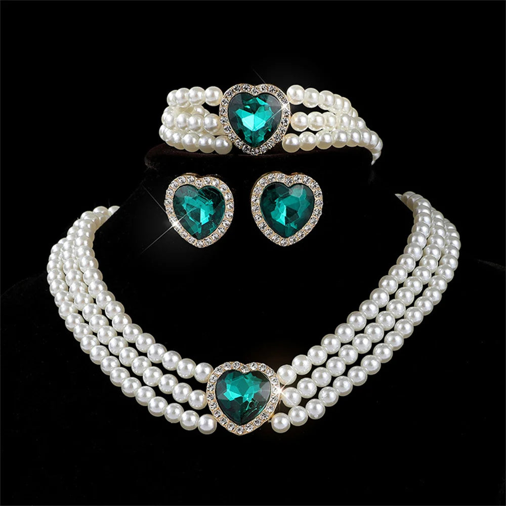 Elegant bridal jewelry set featuring a necklace and versatile earrings by MC THE BLACK DIAMOND, perfect for wedding accessories.