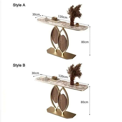 Luxury Slate Creative Console Tables Hallway Entrance Table for Italian Living Room Furniture Wall Semi-circular Porch Cabinet L - https://mohammadcollection.com