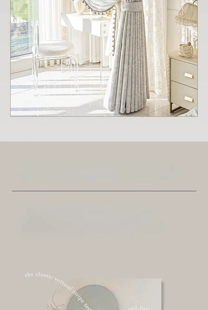 New Relief Jacquard Beige Chenille Curtains for Living Rooms Bedrooms Balconies Villas Custom Window Screens Valance - https://mohammadcollection.com