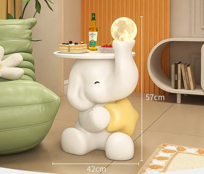 Creative Elephant Statue Side Table, living room Small Coffee Table, Bedroom Bedside Table, Cute Home Decor Furniture, Modern - https://mohammadcollection.com