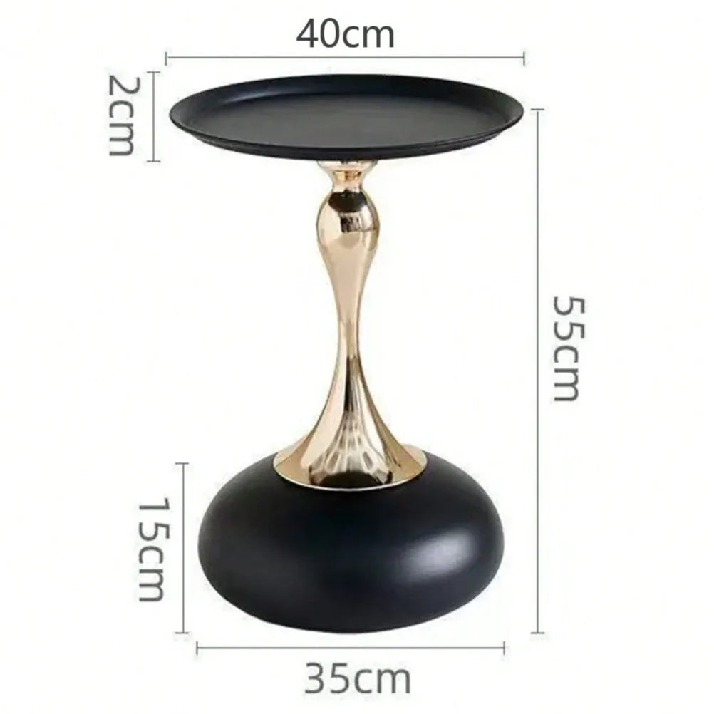 MC THE BLACK DIAMOND Nordic end table with iron frame, high-end corner design, suitable for living rooms, balconies, and bedrooms.