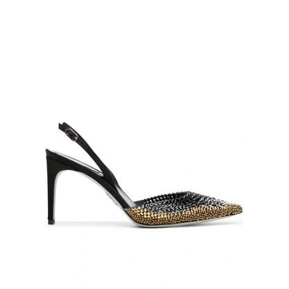 Luxury Rhinestones Gradient Slingbacks Women Pumps Fashion Bling Crystal Banquet Stiletto High Heels Fashion Party Prom Shoes - https://mohammadcollection.com