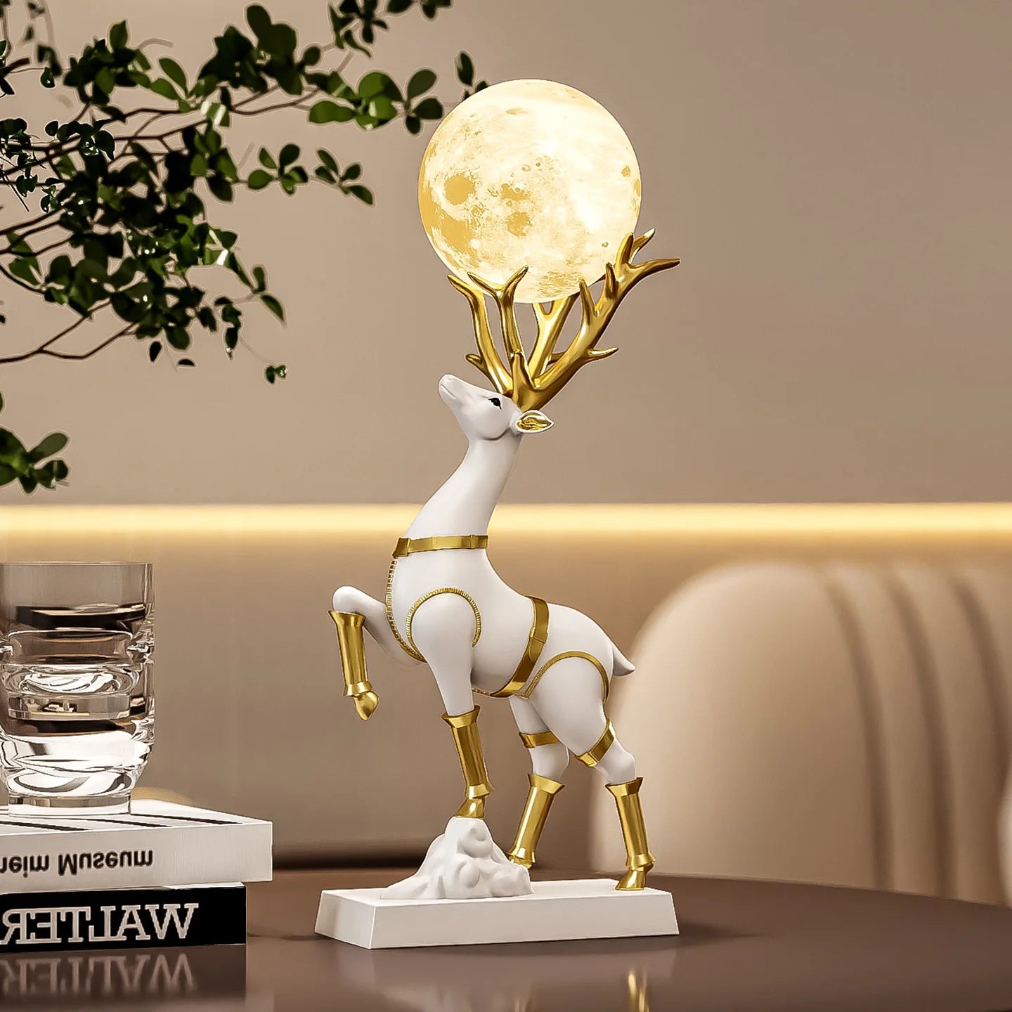 Nordic Luxury Decor Lucky Deer Figurine Living Room Office Desk Decoration Bedroom Night Light Modern Home Art Accessories Gifts - 𝕄𝕮 𝕋𝕙𝕖 𝔹𝕝𝕒𝕔𝕜 𝔻𝕚𝕒𝕞𝕠𝕟𝕕