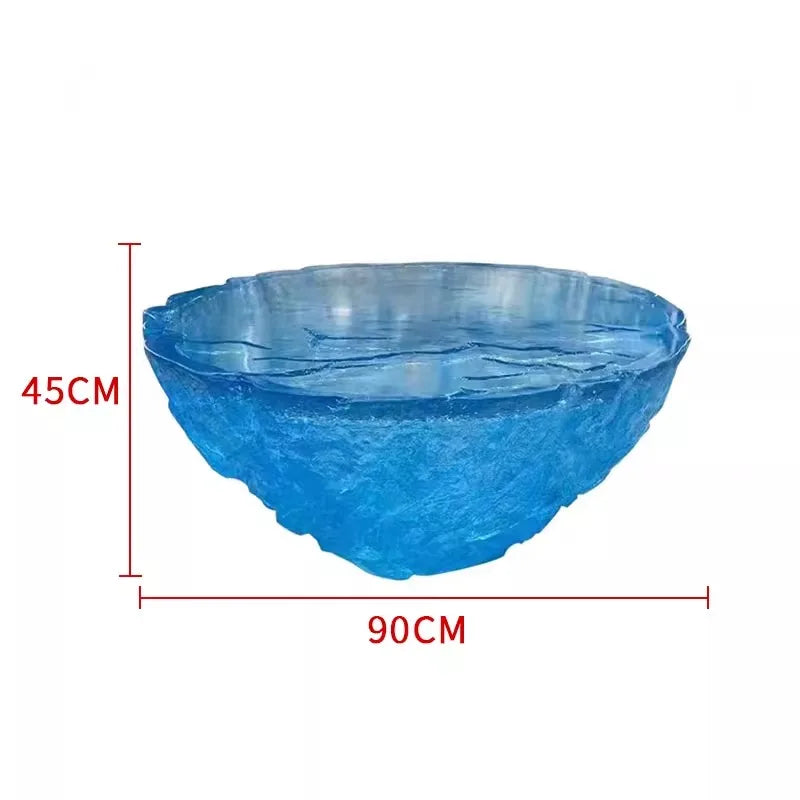 Transparent resin coffee table by MC THE BLACK DIAMOND featuring a modern, clear design with a smooth surface and sturdy base.