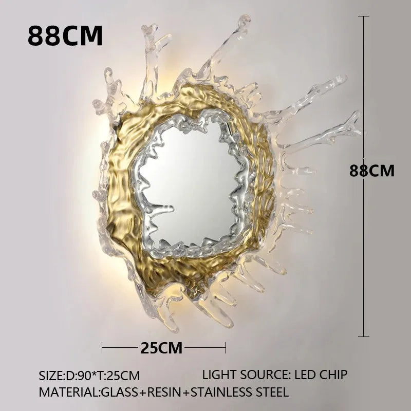 Art Water Flower With Mirror Wall Light Modern Led Wall Lamps For Bathroom Dressing Mirror Wall Sconces Home Decor Wall Lighting - https://mohammadcollection.com