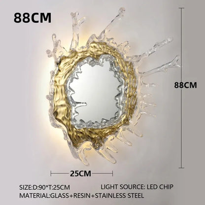 Art Water Flower With Mirror Wall Light Modern Led Wall Lamps For Bathroom Dressing Mirror Wall Sconces Home Decor Wall Lighting - https://mohammadcollection.com