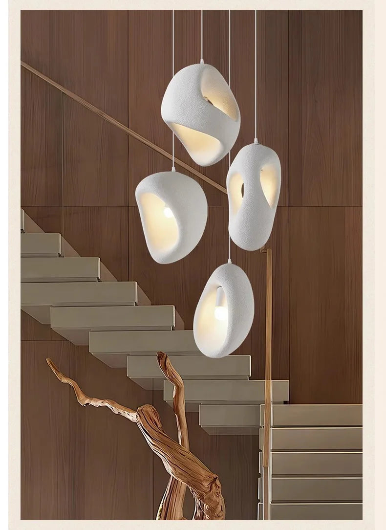 Nordic Villa Stairs Wabi Sabi E27 Led Pendant Lights