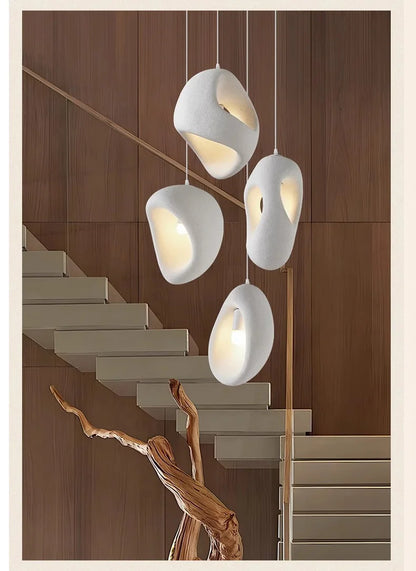 Nordic Villa Stairs Wabi Sabi E27 Led Pendant Lights