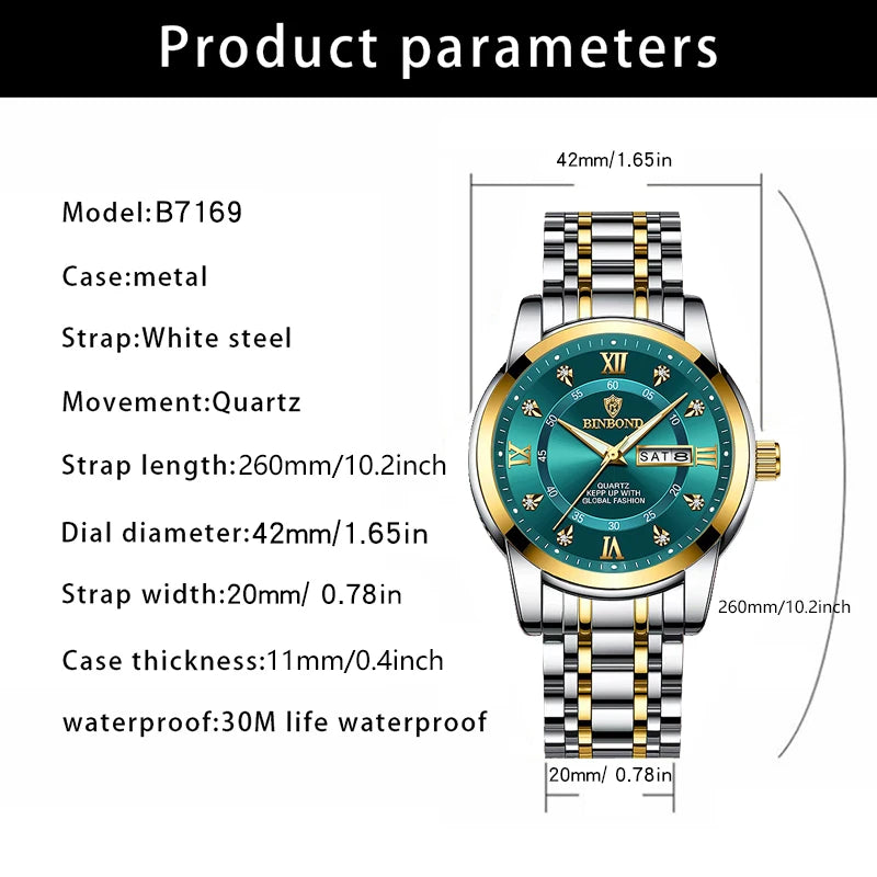 2025 Top Brand Luxury Fashion Diver Watch Men 30ATM Waterproof Date Clock Sport Watches Mens Quartz Wristwatch Relogio Masculino - https://mohammadcollection.com
