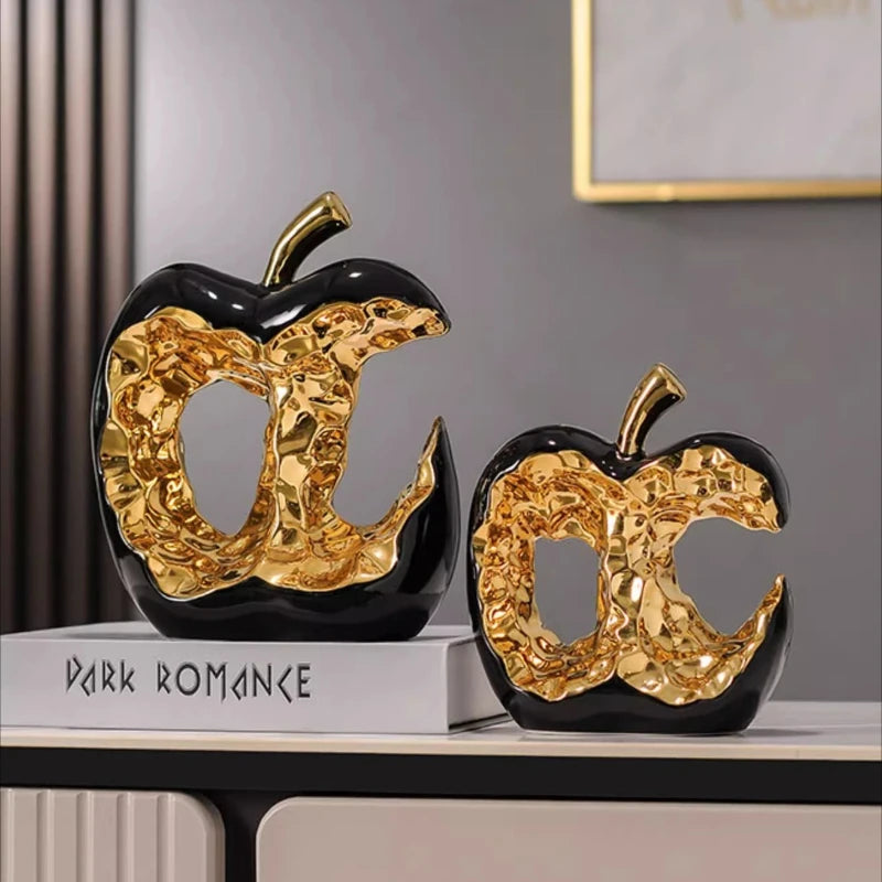 Light Luxury Home Decor Ceramic Apple Ornament Modern Living Room TV Cabinet Wine Cabinet High-end Art Decorative Figurines Gift - 𝕄𝕮 𝕋𝕙𝕖 𝔹𝕝𝕒𝕔𝕜 𝔻𝕚𝕒𝕞𝕠𝕟𝕕
