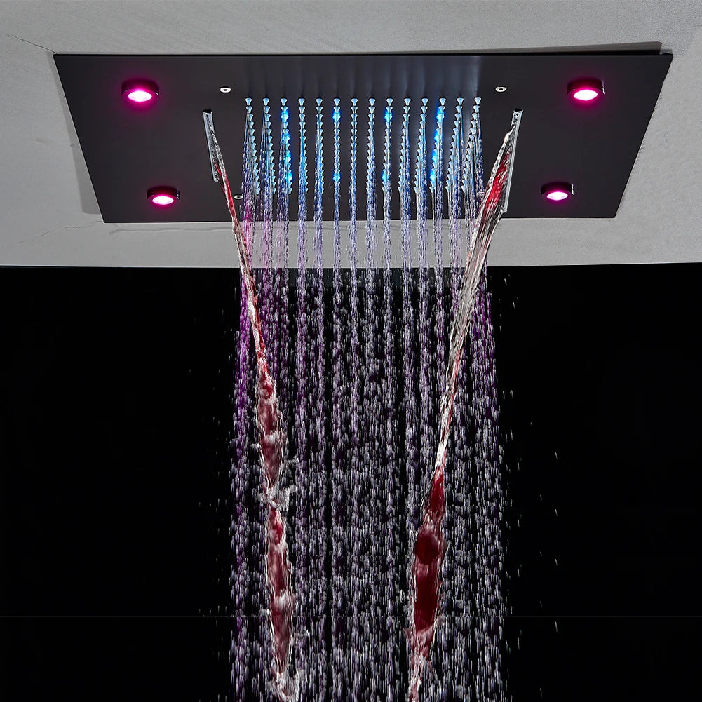 Black thermostatic bathroom shower faucet set by 𝕄𝕮 𝕋𝕙𝕖 𝔹𝕝𝕒𝕔𝕜 𝔻𝕚𝕒𝕞𝕠𝕟