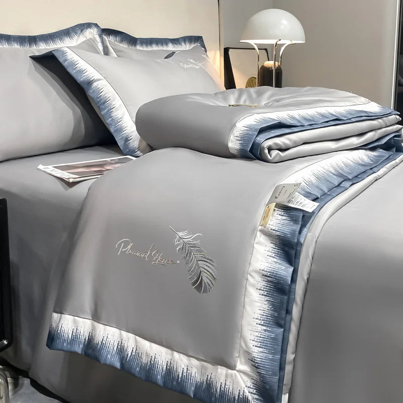 Feather embroidered summer blanket from 𝕄𝕔 𝕋𝕙𝕖 𝔹𝕝𝕒𝕔𝕜 𝔻𝕚𝕒𝕞𝕠𝕟�